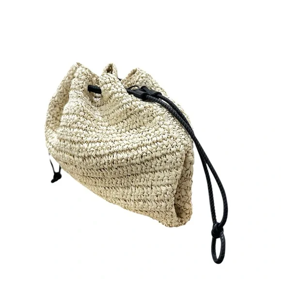 NWT COS Mini Woven Raffia Cavatelli Clutch Shoulder Bag - Picture 5 of 10